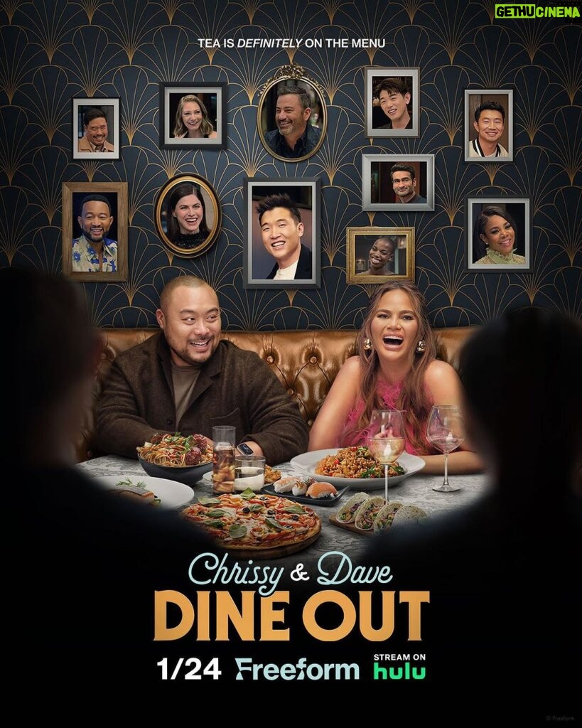 Chrissy Teigen Instagram - no topic is off the table. #ChrissyAndDaveDineOut premieres january 24 on @freeform, next day on @hulu.