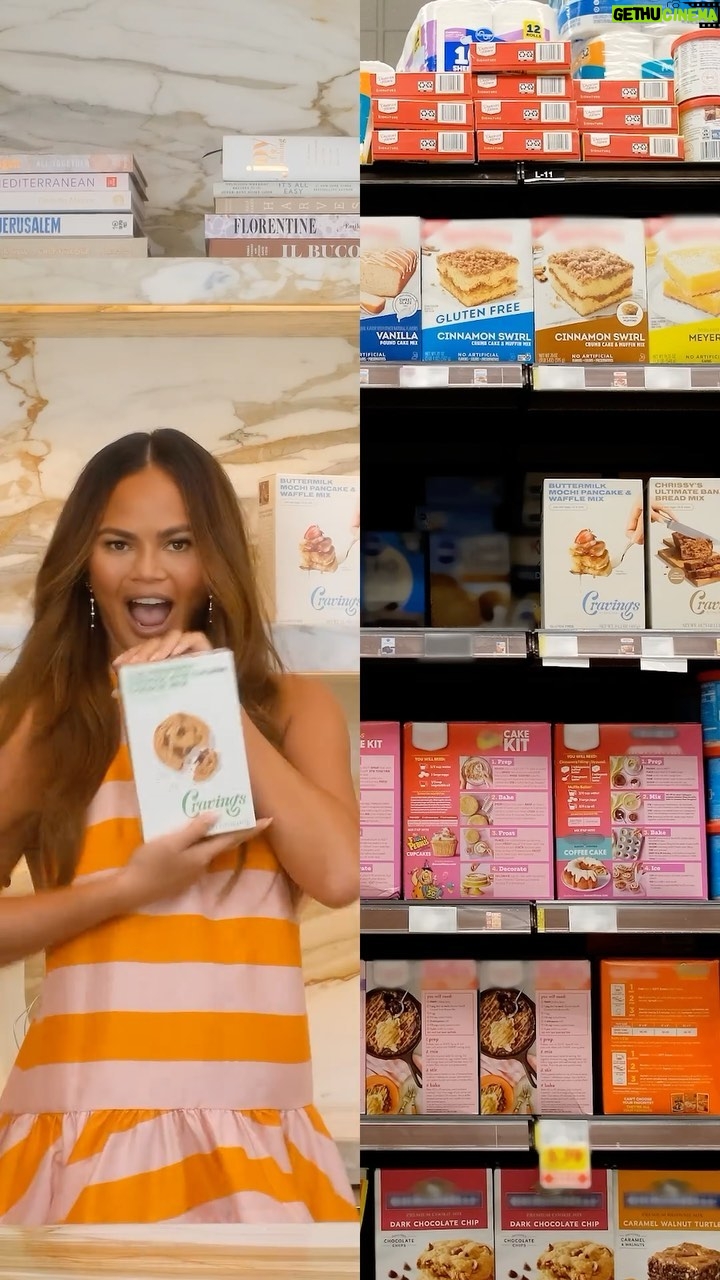 Chrissy Teigen Instagram - I CAN FINALLY SAY IT - CRAVINGS HAS EXPANDED! We’re now in more than 1600 Kroger locations nationwide!! We worked so hard to make foolproof mixes that are not only easy, but actually delicious, and now they’re even easier to shop or grab last minute at your local grocery store whenever you need! So grab a box, bake and hope you enjoy all the goodies!!