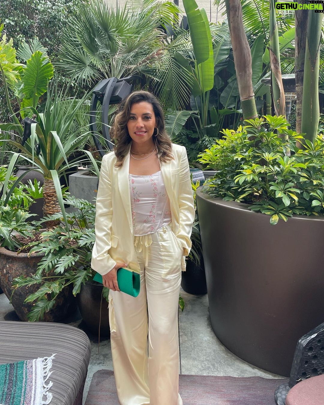 Christina Vidal Instagram - Really enjoyed this look today! #Primo #amazonfreevee #pressday #NBCUniversalemmyluncheon Hair: @jeremytardo Makeup: @mcdcoria Styling: @saraborgesestyling Outfit: @loveshackfancy Shoes: @kennethcole Clutch: @tylerellisofficial Earrings: @nadrijewelry Rings: @maisonmiru Necklaces & bracelets: @lili_claspe