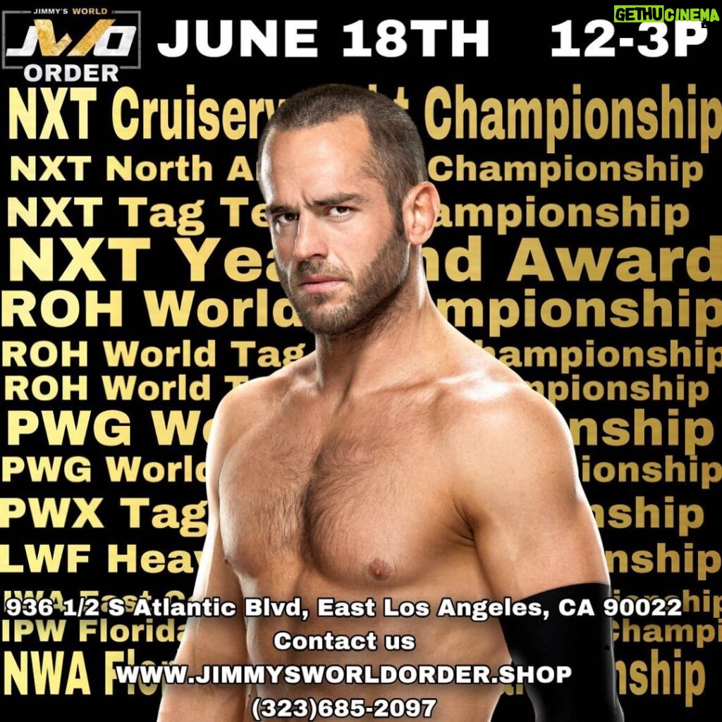 Christopher Lindsey Instagram - Tomorrow @roderickstrong will be at Jimmy’s World Order Get your tickets now by purchasing them online at www.jimmysworldorder.shop or call 323-685-2097 to pick up your tickets in person. jWo customers now have the option to pay in full at checkout for event tickets, or may also split their purchase into 4 equal installment payments for your Tickets via Shop Pay! #JimmysWorldOrder #wwe #roderickstrong #wrestlinglegend #nxt #aewdynamite #aew #roh #ringofhonor #Tbs #Tnt Jimmy’s World Order JWO
