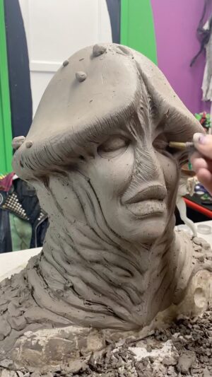 Cig Neutron Instagram - Todays progress on the D*ck Pixie mask on @rannieaugogo for our upcoming crowdfunding pitch video for our dream project @bizarroaugogo can’t wait to see this finished. This song Tiny cowboy hats was a song I made for the very first episode of my podcast Spewtron. Give it a listen and did you know you can use my music for your reels? Search cig neutron to see all my bops that slap ❤️‍🔥 #pixie #fairy #fantasy #cosplay #sculpture #art #bizarroaugogo