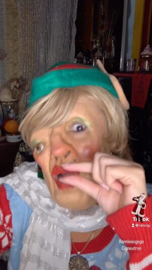 Cig Neutron Instagram - #merrychristmas!! #susie getting into the true #christmasspirit. #sfxmakeup by @cigneutron for @blameitonkway’s holiday short.