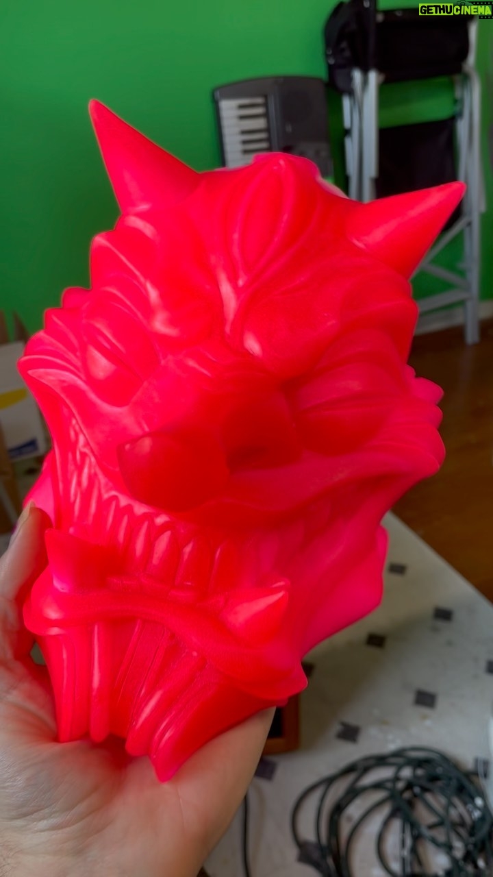 Cig Neutron - 514 Likes - Got my first pull of my daemon mask and I am beyond stoked!! I used Body double for the mold and cast it on Smooth cast 325 with the ignite Flourescent pigments all @smoothon products. I could be happier and I’m looking forward to having these available for ya’ll very soon #mask #sculpture #smoothon #resin #casting #moldmaking #fx #daemon #demon #tengu #oni #maskmaking