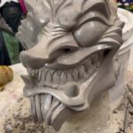 Cig Neutron Instagram – Tonight’s progress from my daily live stream. Trucking along on this daemon mask! I removed the canisters and decided that’s something I can add to a run later. I’d rather have the full teeth in the original mold. #cyberpunk #mask #sculpture #demon #oni #tengu #biomech #biomechanical #sculpt #daemon