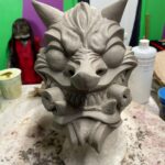 Cig Neutron Instagram – Workin on this daemon mask. Gonna be cast blanks for people to customize themselves as well as offer painted versions. Would you be interested in getting one? #mask #art #sculpture #daemon #tengu #oni