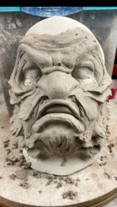 Cig Neutron Instagram - Cookin up something special for @meatcanyon beyond excited to be working with such a radical creative ❤️‍🔥🕉 this is still a work in progress #sculpt #sculpture #fxmakeup #makeup #fx #timelapse