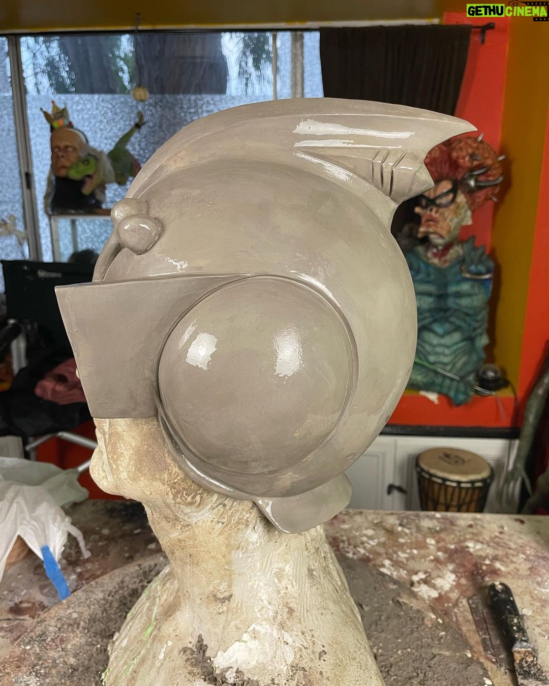 Cig Neutron Instagram - Been getting back to sculpting stuff for @bizarroaugogo on twitch. Here’s the finished Nemontoad helmet. I can’t wait to wear this!! Now just gotta mold it and cast one. The design is inspired by one of my favorite movie posters of all time Psychomania. #sculpture #sculptor #art #traditionalart #mask #helmet #bizarroaugogo