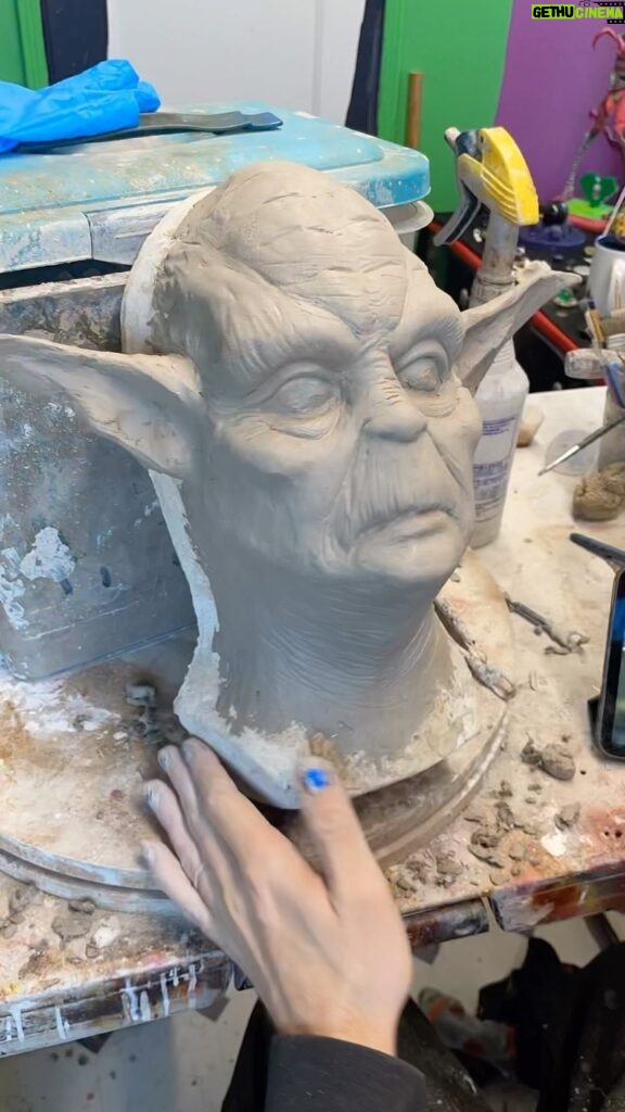 Cig Neutron Instagram - Turning @rannieaugogo into #Yoda for an event. Still a work in progress but I’m already so excited about this. Fun fact I have the album cover of Star Wars and other galactic funk by Meco tattooed on my forearm. #starwars #jedi #babyyoda #yodamemes #starwarsfan #fx #makeupfx #fxmakeup #sculpture #timelapse #scifi #seagulls