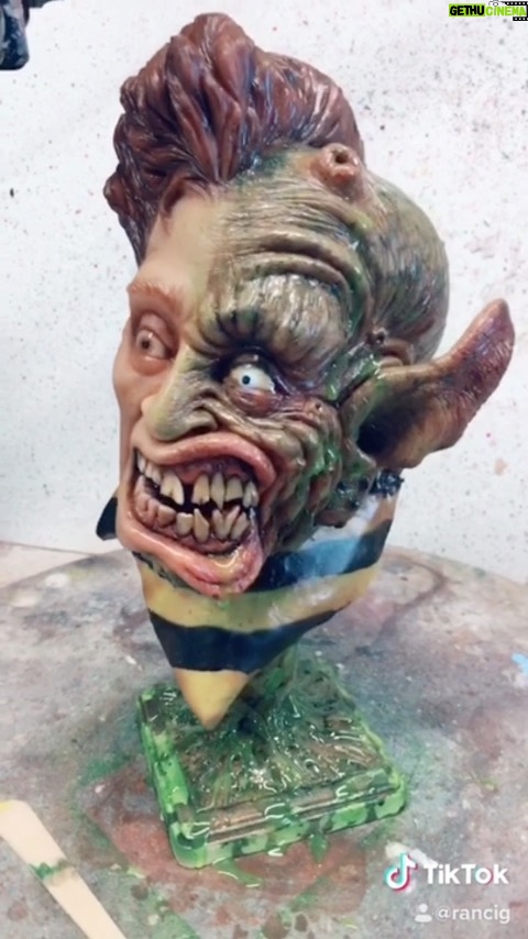 Cig Neutron Instagram - That time I sculpted @alxwinter from his legendary film FREAKED. I can’t sing high enough praises for that film. One of my all time favorites #freaked #cult #film #sculpture #timelapse #paint #painting #art
