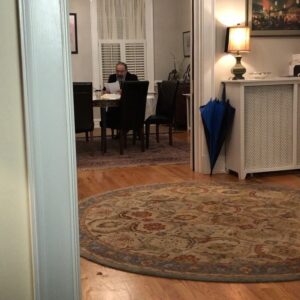 Claire Danes Instagram - Poor Mandy diligently learning his lines as Friday night giddiness claims the crew.