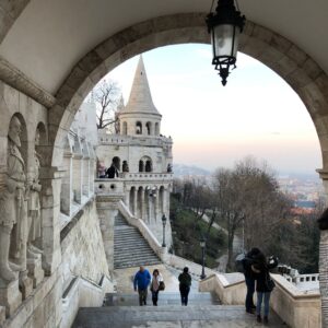 Claire Danes Instagram - We’re finishing the season up in Budapest. Meandered across the bridge - from Pest to Buda - to check out the Matyas Church. Swipe to join. #savingthebudapestforlast