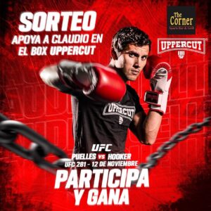 Claudio Puelles Instagram - Acompaña a @claudio_puelles en su pelea más importante del año. 🔥🥊

@uppercut.pe , @centralsportperu y @claudio_puelles “Prince of Peru”, te invitan a disfrutar de un agradable momento en @thecornerperu el día 12 de Noviembre. 
Podrán ver la pelea de Claudio junto a un rico piqueo, bebidas y un ambiente espectacular. 📺🍱🍺

¿Cómo participar? 
1️⃣ Comenta la publicación etiquetando a tu acompañante, con el hashtag #VamosClaudio
2️⃣ Comparte esta publicación en tus historias etiquetando las 3 cuentas.

3️⃣ Sigue a @uppercut.pe , @centralsportperu y a @claudio_puelles 

4️⃣ El ganador y su acompañante debe de seguir las 3 cuentas.

🗓️ El ganador del sorteo se dará a conocer el día viernes 11 de noviembre. 

[Todo el #TeamUppercut estará presente]

¡Arriba Claudio, Arriba Perú! 💪🏽🇵🇪

#ClaudioPuelles #PrinceOfPeru #ArribaPeru #UFC281 #powerperuano #UppercutPeru #TeamUppercut #Uppercut
