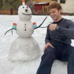 Colin Ford Instagram – Just chillin with my guy Frosty ☃️ talking about how much we love @bubble especially in these dry winter conditions ❄️ #ad Big Bear Lake, California