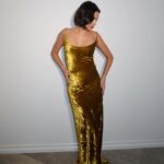 Connar Franklin Instagram - golden moment 🏆 1996 @donnakaran dress of my dreams 😍 make up: @makeupkarly styling: @mar3ntaylor hair: @sierrakener diamonds: @costolostudio