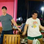 Connor Weil Instagram - @fernandocarsa helping me get into character on the set of #acapulco #methodactors #bailando #musicaltheaternerds