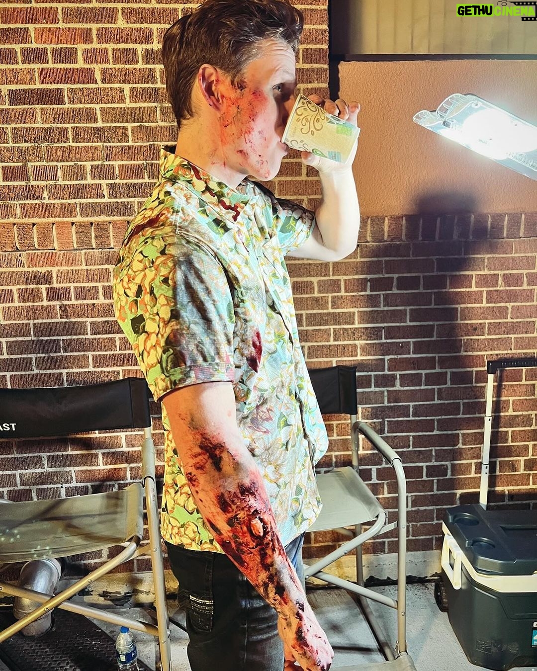 Connor Weil Instagram - Nothing like getting #obliterated on @netflix #episode3 #propstomakeup @joshuacalebhorton @michaelabramsgroup_llc @stewarttalentlosangeles
