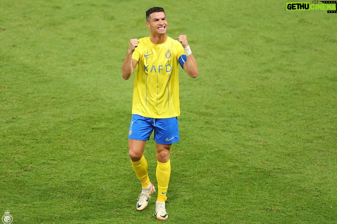 Cristiano Ronaldo Instagram - Special night in Riyadh - 3 wins out of 3 - and top of the group!💛💙 #ACL Happy 68 years to @alnassr 🙌🏻