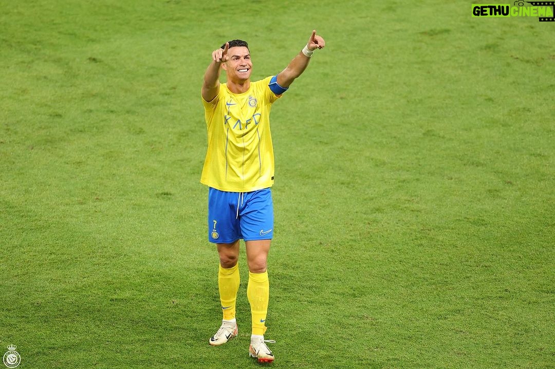 Cristiano Ronaldo Instagram - Special night in Riyadh - 3 wins out of 3 - and top of the group!💛💙 #ACL Happy 68 years to @alnassr 🙌🏻