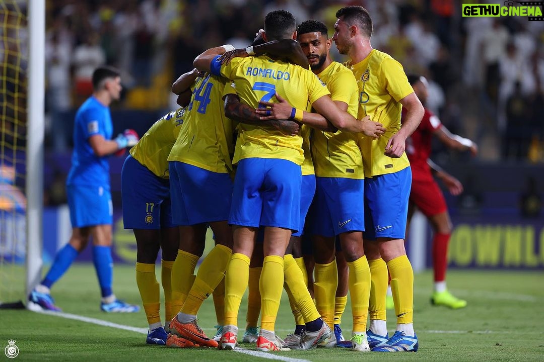 Cristiano Ronaldo Instagram - Special night in Riyadh - 3 wins out of 3 - and top of the group!💛💙 #ACL Happy 68 years to @alnassr 🙌🏻