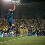 Cristiano Ronaldo Instagram - What an amazing atmosphere in our stadium! Very happy to celebrate this win with our fans!💛💙 Fantastic performance from the Team!👏🏼💪🏼 Vamooos @alnassr ⚽️⚽️