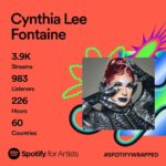 Cynthia Lee Fontaine Instagram - ❤️Thank you so much ! As an Independent Artist is always a challenge to get my music to be listen everywhere. But I’m greatfull for all of you who listen to my music this year . ❤️Please continue support me and Independet artists too ! To make music , music videos and distribution today is not easy in a way , to see the results we want ! But the love and passion invested is from the heart ❤️ gracias #fyp #music #singer #songwriter #artist #indyartist #rupaulsdragrace #dragrace #amazonmusic #youtubemusic #cantante #agradecida #greatful #gracias #moretocome😉
