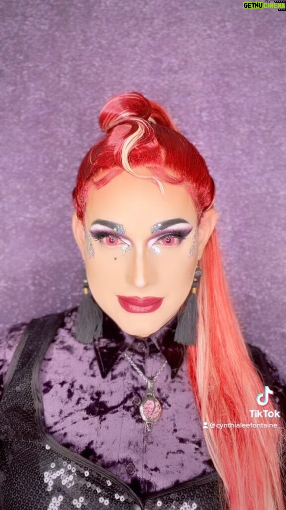 Cynthia Lee Fontaine Instagram - My hair style for my art cover of my new song “Tú y Yo “ was made by a talented Puertorican @draglabwigs ! I told him I want to be a modern sexy vampire and he slay ! Song and Visualizer available September 28 ( to pre save , link on my bio ) #suppport #mua #makeup #newsong #tuyyo #queerartist #rupaulsdragrace #fyp #fypシ #bts #tips