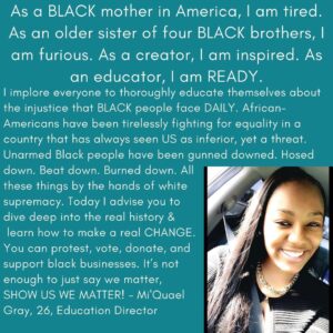 Daisy Coleman Instagram - I’ve been pretty quiet the last few days. And before I write the rest of this post, I want to apologize for that. I whole heartedly believe that white silence is violence. But I have reasoning behind my actions. This past winter, I visited Jackson, Wyoming and I became incredibly inspired by some of the things I saw and heard from the people I spoke to; especially when I visited the middle school class and a majority of the class room was children of color who had already experienced harasssment and racism at extremely young ages. These courageous kids caught this all on their cell phones and taught me something about the power of social media in the times of injustices. I cried to my executive director that night after watching Roll Red Roll on Netflix. I was frustrated because time after time, people of color and their voices are not being heard. (Not to discredit roll red roll, it’s a great film and sheds a lot of light on rape culture) Their cries have constantly fallen on deaf ears. I was given this platform for a reason and if I can use my purpose to uplift voices of the unheard, then you know damn well I’m going to do that. With that being said, I’m now extremely proud to introduce you all to @safe_bae new board members; who are all badass women of color. I took a few days to give them some time to put quotes together that I would like to share with you all now. This is a year for change. I’m beyond proud to be able to have these women be a huge part in that change.
Photo cred for my sign photo goes to @notyouraveragemonet