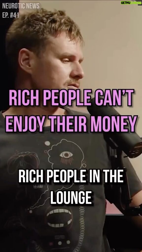 Damien Power Instagram - Rich people can't enjoy their money - Neurotic News Podcast.