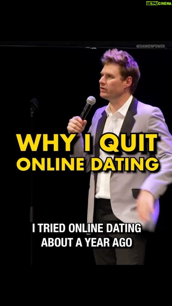 Damien Power Instagram - Why I Quit Online Dating • New shows on sale! Sept 16th - Good Chat Comedy, Brisbane - Running new material. Sept 18th - HOTA, Gold Coast - Latest hour. Sept 23rd - Good Chat Comedy, Brisbane - Richard Baylore Details and tickets DamienPower.com #comedy #comedyvideo #onlinedating #tinder #bumble #hinge #sydneylockdown #brisbane