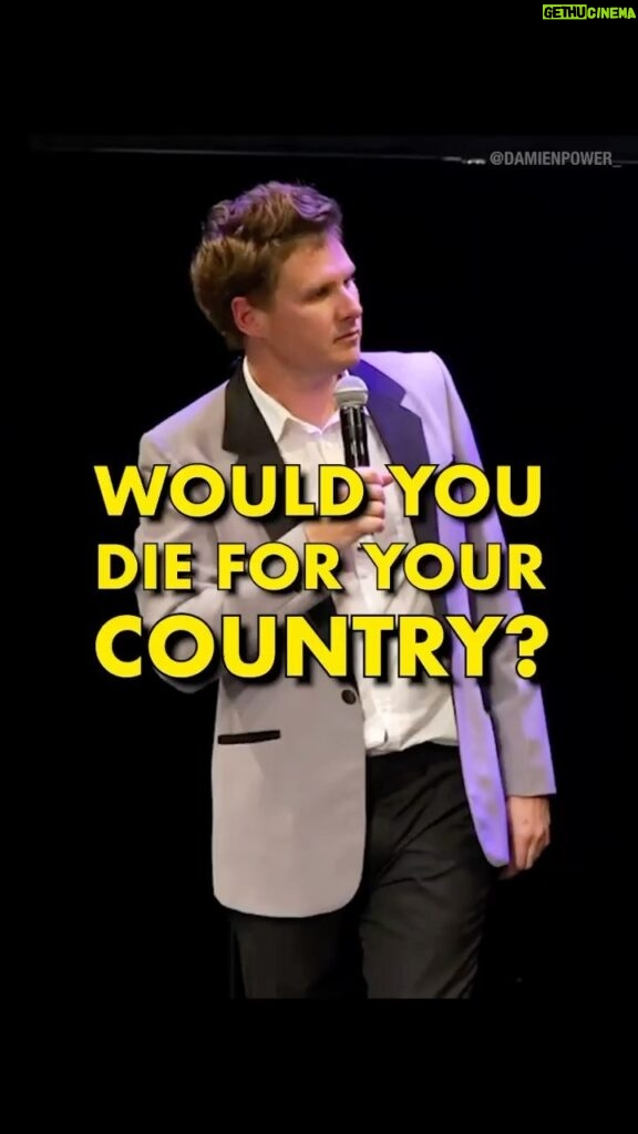 Damien Power Instagram - Would You Die For Your Country? . . . . #comedy #standupcomedy #defenceforces #ads #australia #lifestyle #comedyvideo