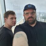 Damien Power Instagram - Doing a collab with @greglarsencomedian at the top of the Southern Hemisphere’s tallest residential building #skypoint #topoftheworld