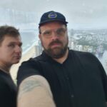 Damien Power Instagram - Doing a collab with @greglarsencomedian at the top of the Southern Hemisphere’s tallest residential building #skypoint #topoftheworld