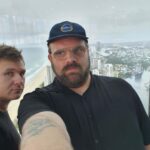 Damien Power Instagram - Doing a collab with @greglarsencomedian at the top of the Southern Hemisphere’s tallest residential building #skypoint #topoftheworld