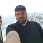 Damien Power Instagram - Doing a collab with @greglarsencomedian at the top of the Southern Hemisphere’s tallest residential building #skypoint #topoftheworld