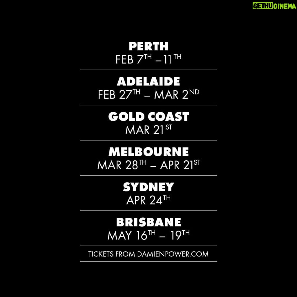 Damien Power Instagram - Australian tour 2024. On sale now 🙂 Link in bio.