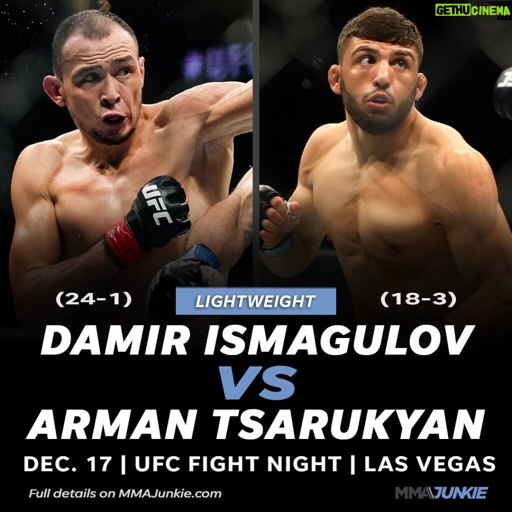Damir Ismagulov Instagram - Damir Ismagulov puts his 19-fight winning streak on the line vs. Arman Tsarukyan on UFC's final card of 2022 🔥 🔗 FULL STORY IN BIO