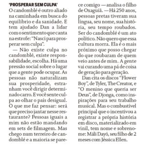 Dan Ferreira Instagram - Se reconhecer numa entrevista é de uma alegria sem tamanho. 
Acordei com essa matéria linda no @jornaloglobo de hoje feita por @mariafortuna27. Falando do que me fez realizar #ILA, meu primeiro disco com produção de @gabomarinho, meus próximos trabalhos no cinema, religiosidade e a vida em família com meu amor Jéssica, e nosso amor Máli. 

Obrigado pelo papo e pela sensibilidade na matéria, Maria.
O link pra quem quiser ler na íntegra tá no stories!