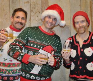 Dave Farrell Instagram - Merry Christmas and Happy Holidays to you all!  Cheers 🥂 
And who wore it best!?! @brendansteelegolf coming in strong with a little help from @m_shinoda ‘s Boris Holiday Sweater!
