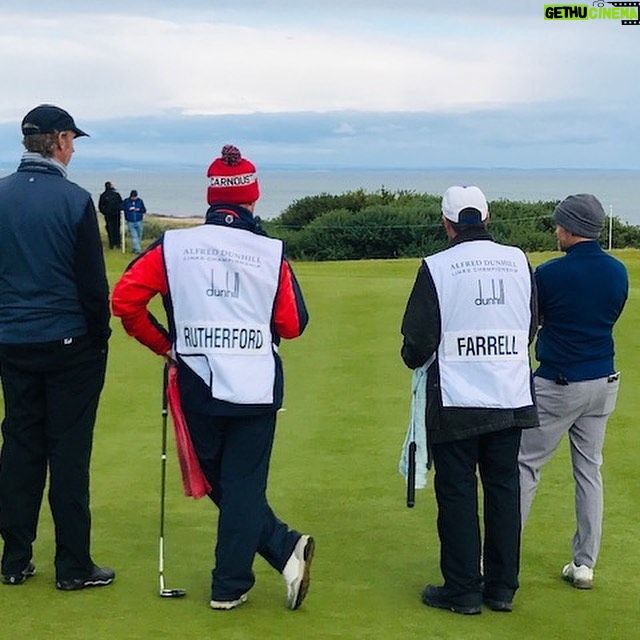 Dave Farrell Instagram - Thank you to @dunhilllinks for having me out to compete this year. By far, my favorite week of the year! And great fun being paired today with Mike Rutherford, guitar legend from Genesis, and Mike and the Mechanics. Scotland, you never cease to amaze me! 🏴󠁧󠁢󠁳󠁣󠁴󠁿 💙