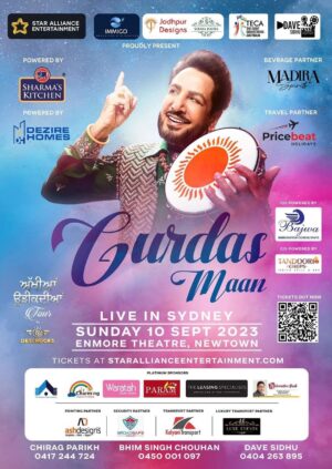 Dave Sidhu Instagram - 𝐆𝐔𝐑𝐃𝐀𝐒 𝐌𝐀𝐀𝐍 | 𝐒𝐘𝐃𝐍𝐄𝐘- 10 Sep 2023 
𝒪𝓃𝑒 𝐿𝑒𝑔𝑒𝓃𝒹 𝒻𝑜𝓇 𝒜𝓁𝓁 𝒢𝑒𝓃𝑒𝓇𝒶𝓉𝒾𝑜𝓃𝓈

Tickets Selling Fast - https://bit.ly/3PP97nB

#gurdasmaan
