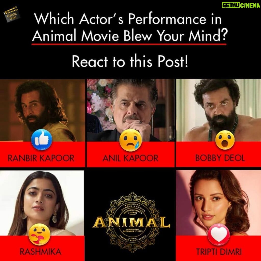Dave Sidhu Instagram - Which actor's performance in ANIMAL movie blew your mind ? Comment below 👇 Book Your Tickets Now 🎟️ Animal in cinemas now across New Zealand, Australia & Fiji ❤️😊