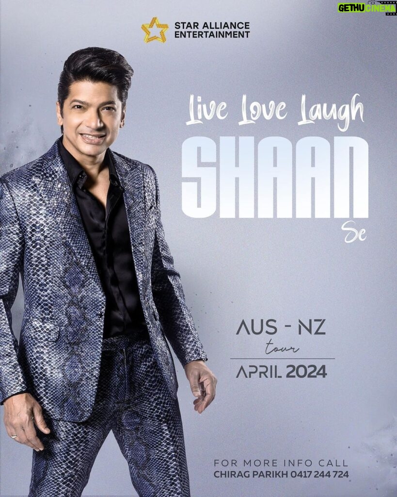 Dave Sidhu Instagram - A Contemporary yet classic show dedicated to singing legends Mohammed Rafi, Mukesh and Kishore Kumar with Golden hits of Shaan 🎶 A Romantic rendition from 60s till now through Silken voice of #Shaan Live Well, Laugh often and L♥️ve a lot! www.StarAllianceEntertainment.com