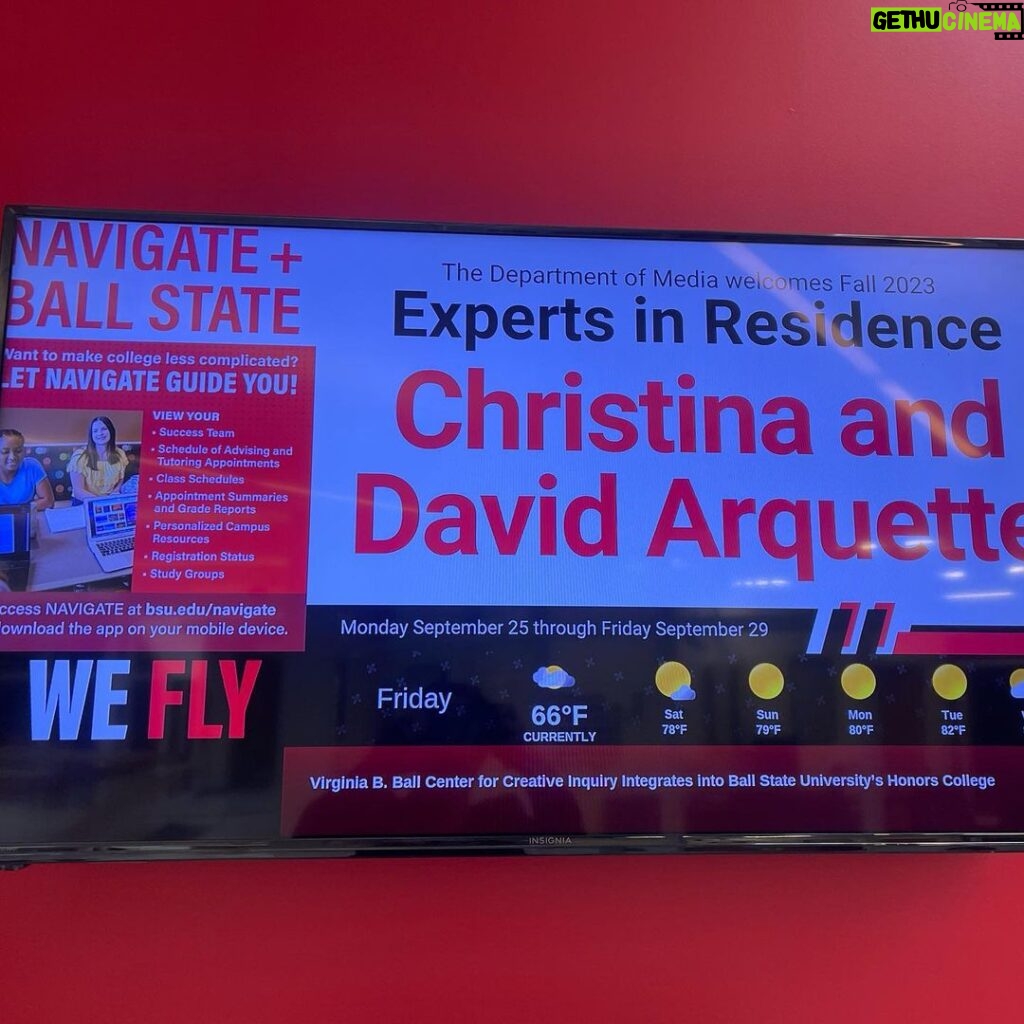 David Arquette Instagram - This week @christinaarquette and I were honored to be #expertsinresidence at @ballstateuniversity in the @ballstatemedia and film departments. Thank you for and incredible time! #frogbaby