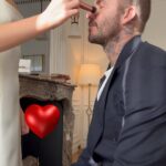 David Beckham Instagram - My little makeup artist is good & has a great playlist 🎶 @taylorswift .. We are on our way mummy @victoriabeckham ❤️