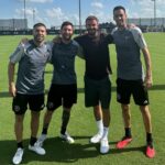 David Beckham Instagram - Not a bad lineup 🩷🩷🩷 Big game tonight @intermiamicf @leomessi @5sergiob @jordialbaoficial vamos 🩷🩷🩷