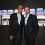David Beckham Instagram - I was Honoured to spend time with @BarackObama in support of the incredible work the @ObamaFoundation is doing to empower the next generation of leaders around the world. A towering example of grace and humility, it was so inspiring to hear about the innovative projects that are changing young lives and improving communities. Thank you Mr President it was a privilege to hear you speak with such passion and conviction ❤️