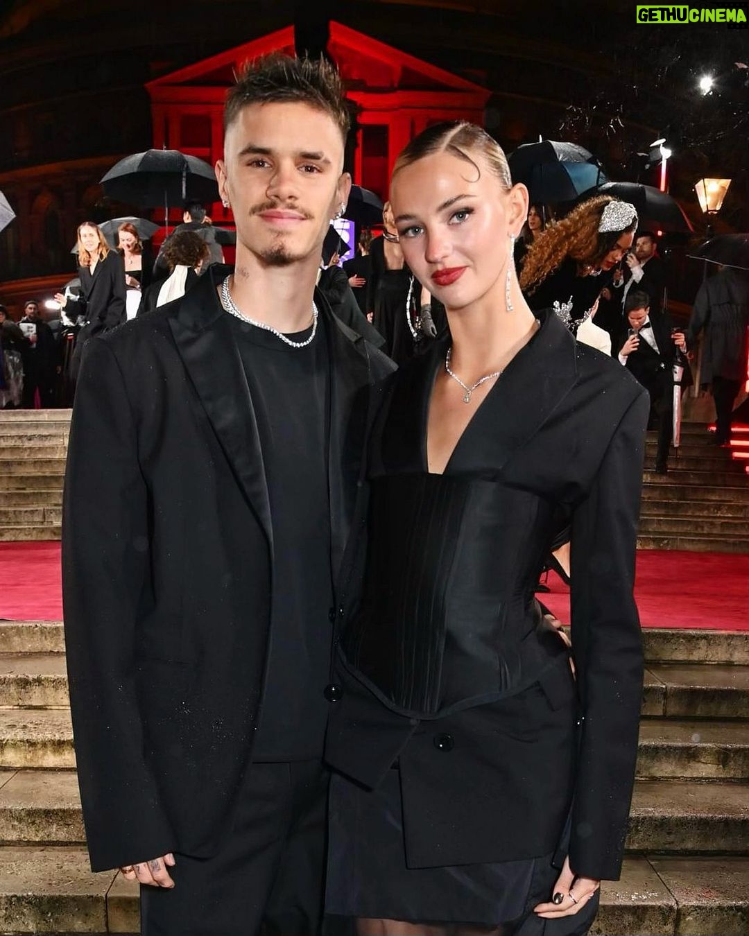 David Beckham Instagram - Looking good @romeobeckham @mimimoocher 💛 #FashionAwards 2023 @britishfashioncouncil 📸 @darren_gerrish
