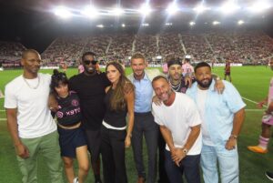 David Beckham Instagram - Another great night 🩷 Thank you to La Familia & all of our friends for showing up 🔥 @victoriabeckham @diddy @djkhaled @davidgrutman @isabelagrutman camila_cabello @karliekloss @officialgiggs @rauwalejandro @khaby00 🔥 @intermiamicf