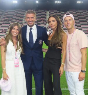 David Beckham Instagram - The perfect night 🩷🖤 Thank you to all my family & friend’s for supporting like you always do 🩷🖤