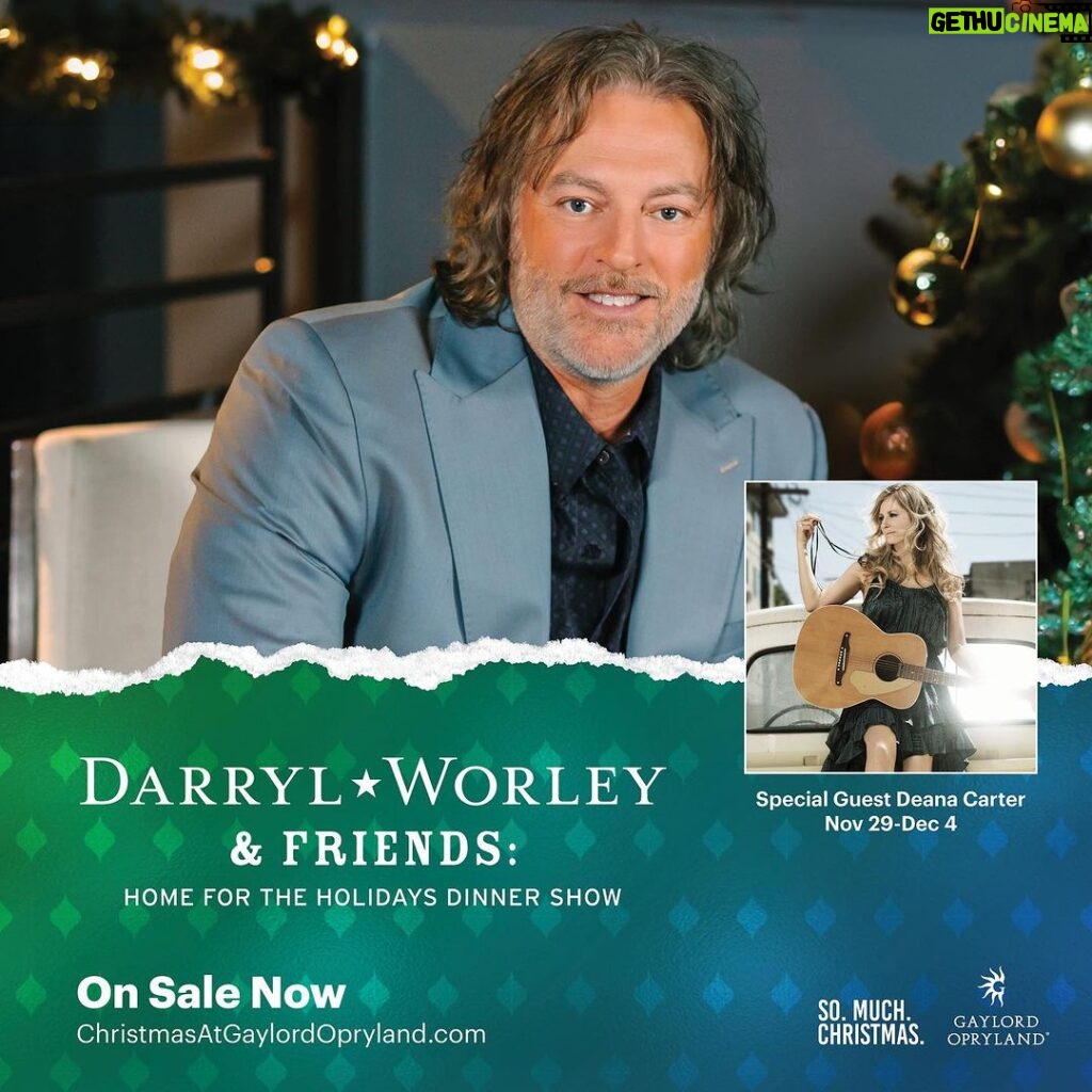 Deana Carter Instagram - I am thrilled to celebrate the holidays @gaylordoprylandresort this year. I will be headlining a brand-new dinner show as part of the resort’s 40th annual A Country Christmas.The Darryl Worley & Friends: Home for the Holidays Dinner Show begins on November 23, 2023, and runs through December 25, 2023. The week of Nov. 29- Dec 4 I will have the one and only @deanatunes joining me! Who is ready for a strawberry wine kinda Christmas!! You don’t want to miss this week! It’s Thanksgiving week snd I’m thankful to get to share the stage with these amazing friends! The event will also feature a delicious holiday meal prepared by the resort’s culinary team. Tickets are available for the dinner show and other events at ChristmasAtGaylordOpryland.com. Link in bio! Gaylord Opryland Resort & Convention Center